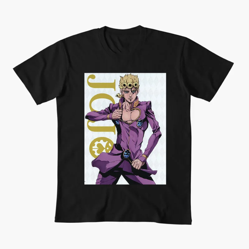 0413 JoJo's Bizarre Adventure Anime Gift t shirt 100% cotton printed Graphic Clothes Y2K clothing Cartoon Tee All size Tops