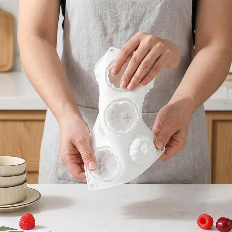 New 6 Cavity Raspberry Mousse Cake Baking Mold Fruit Shaped Dessert Silicone Mold For Chocolate Pudding Decorating Tools 1PC view 6
