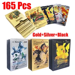 165 шт., карты Pokemon Gold Foil VSTAR VMAX EX GX, карты английского, французского, немецкого, испанского, Чаризарда, Пикачу, Arceus, цветные карты с покемонами