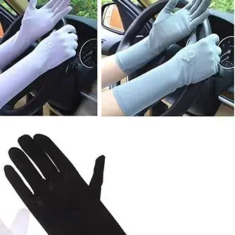 1Pair Mittens Sunscreen Driving Gloves Stretch Women Anti UV Mid-long Breathable Glove For Spring Summer Thin Gloves