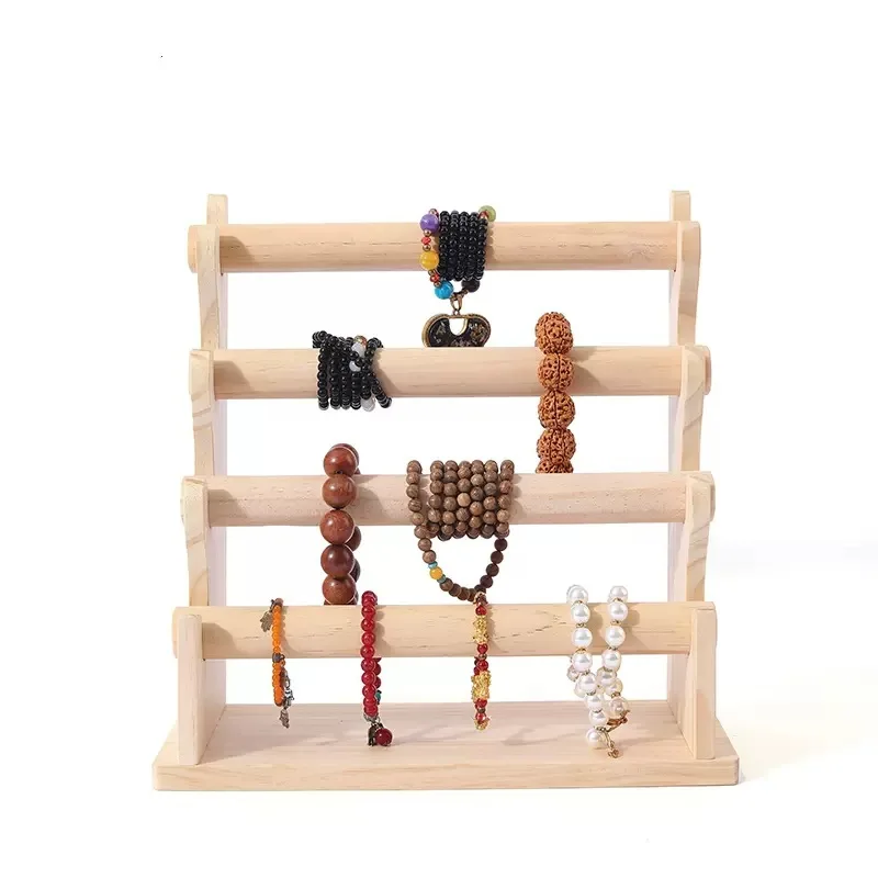 الصلبة الخشب حامل مجوهرات الأقراط الرجعية تخزين حامل المجوهرات سوار ساعة عرض الرف التعبئة والتغليف المنظم لوازم الدعامة