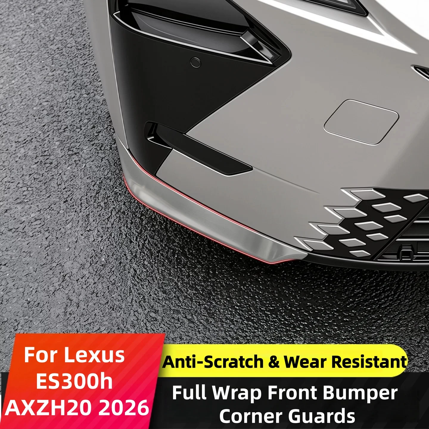 Для Lexus ES300h 8-го поколения AXZH20 2026: Хромированные накладки на углы переднего бампера, защитные накладки из нержавеющей стали, автомобильные аксессуары, 2 шт.