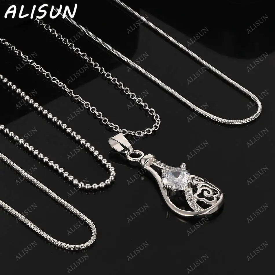 

ALISUN 40-75cm 925 Sterling Silver Zircon Pendant Necklace For Women Men Charm Trend Birthday Gifts Fashion Party Fine Jewelry