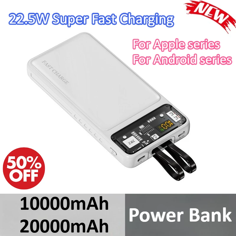 

10000mAh 20000mAh Power Bank 22.5W Super Fast Charging For iPhone For Xiaomi For Huawei For Samsung Battery Charger