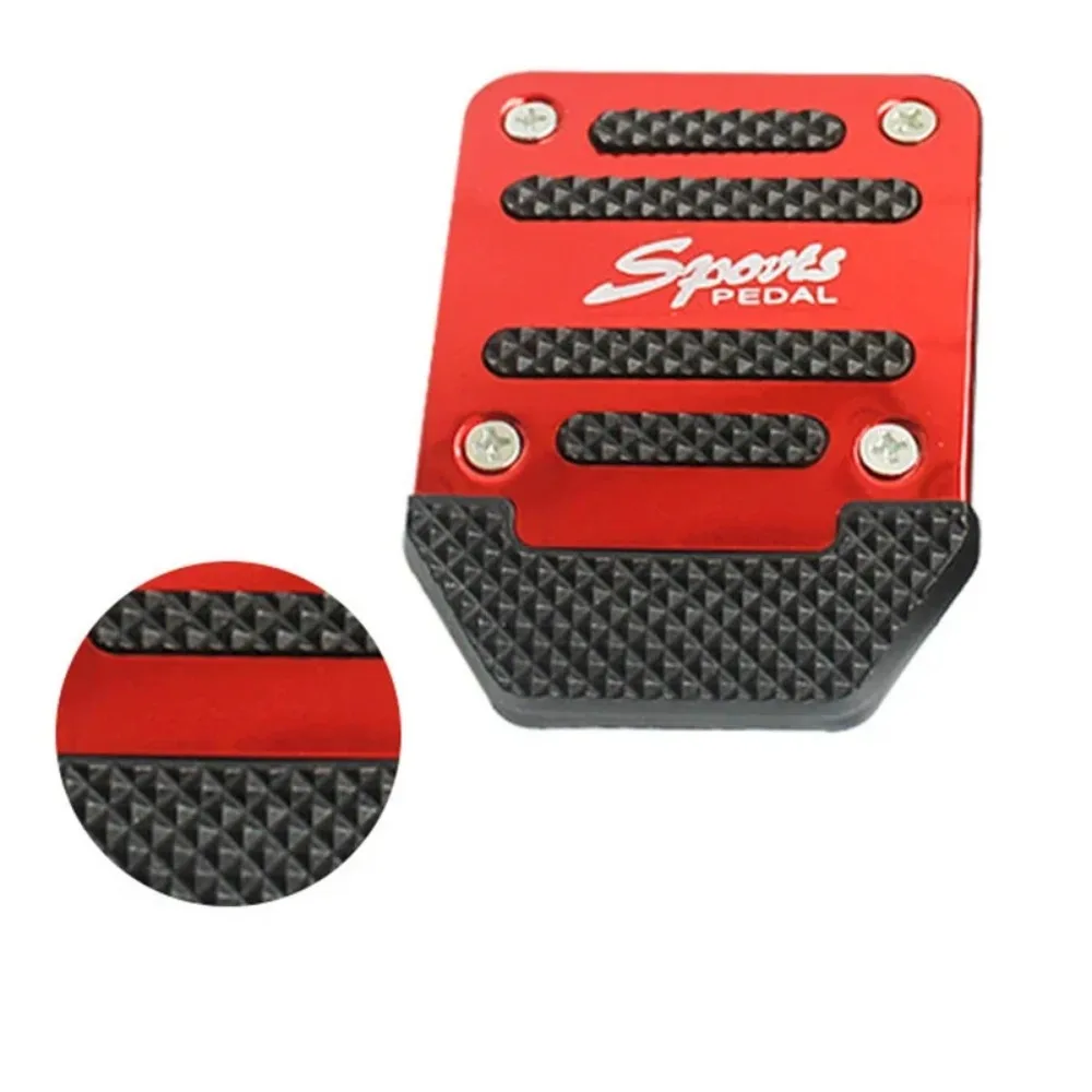 Universal Aluminum Automatic Transmission Car Pedal Cover Brake Fuel Gas Foot Pad Set Kit Pedals Red Blue Silver Non-Slip Tools