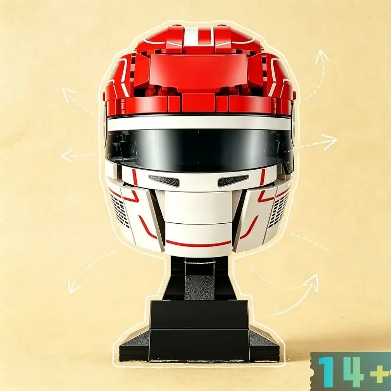 Nouveau Casque Rouge 2026, 886 pièces, Blocs de Construction de Pilote de Voiture de Course, Jouets Modèles de Puzzle de Course, Cadeaux d'Anniversaire et de Noël