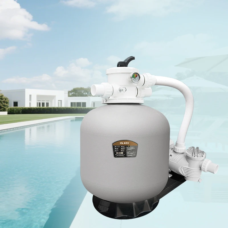 Swimming Pool Sand Filter Pump System 0.38m/h Gel Coat DSL-JP-EB700 in One Combo