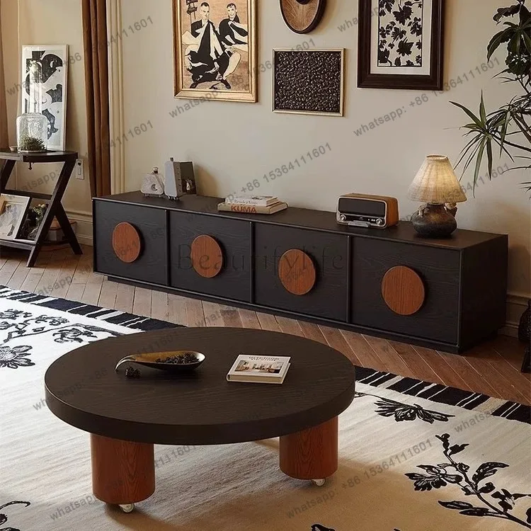 

Retro Style North American Black Walnut Solid Wood Coffee Table Square Medium and Ancient Style Small Apartment Coffee Table