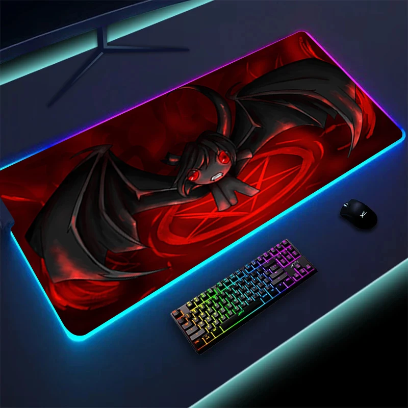 RGB MousePad The Binding of alexander Gamer Cabinet HD Printing Computer Desk Mat PC accessori per ufficio Led Mousepad tappetino per Mouse Anime
