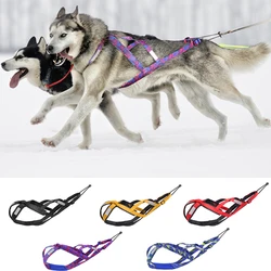 Dog Sled Harness Reflective Dog Weight Pulling Harnesses Adjustable Pet Training Sleding Harness For Medium Large Dogs Skijoring