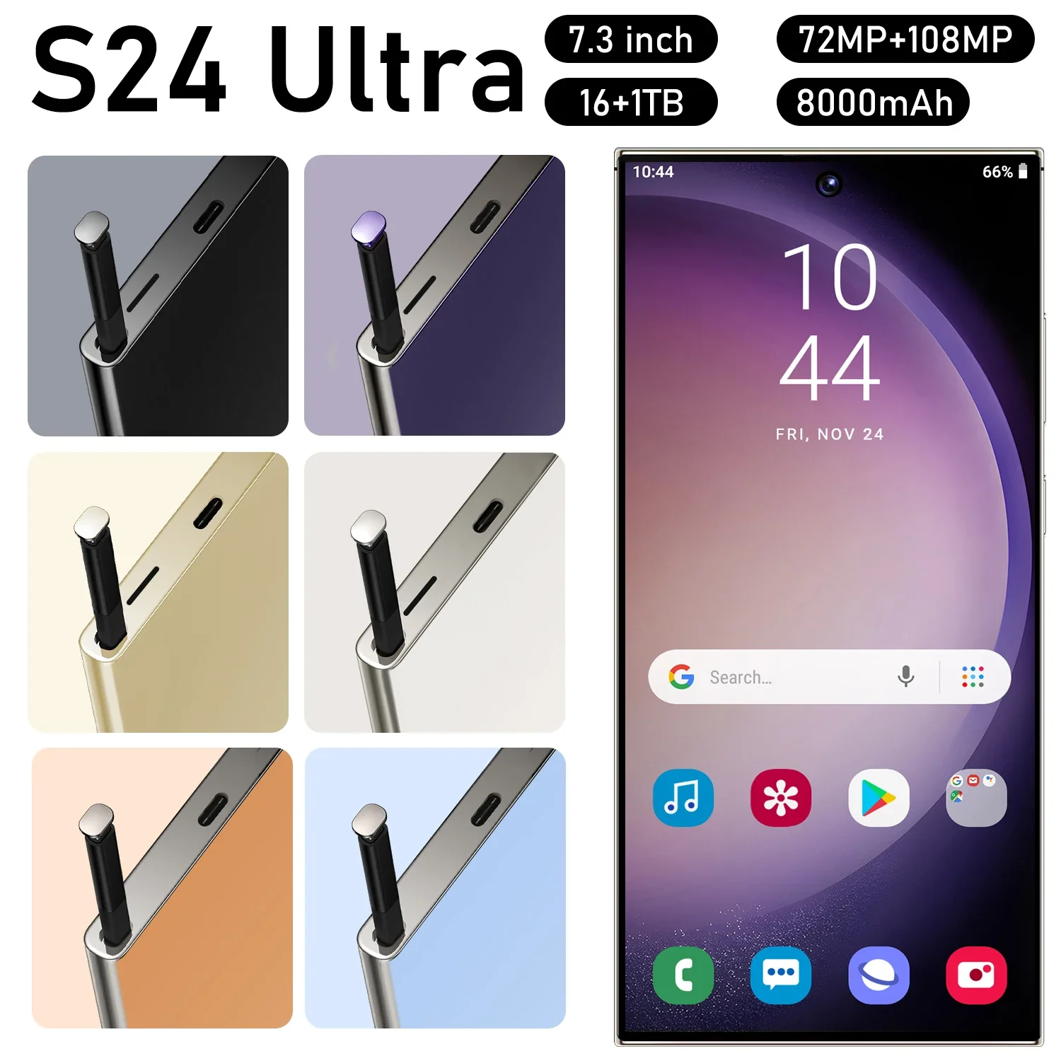 2024 Hot Selling S24 + Ultra 6.8 Inch Telefoon Originele Full Display Android Mobiele Telefoon Dropshipping