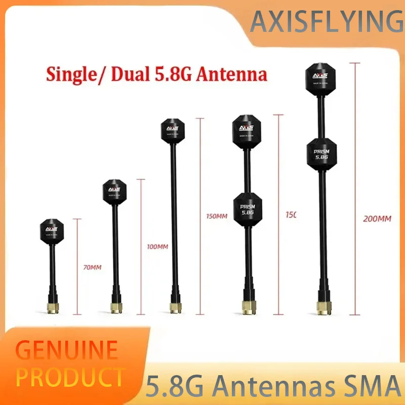 

Axisflying Single/ Dual 5.8G RHCP SMA Antenna 5.5GHZ-6GHZ for RC FPV Freestyle Drone