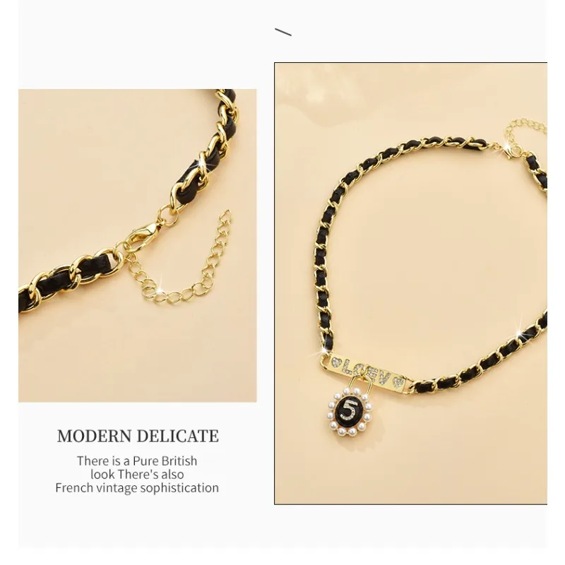 

Love leather woven necklaces, fashionable and retro Lynk & Co collarbone chains