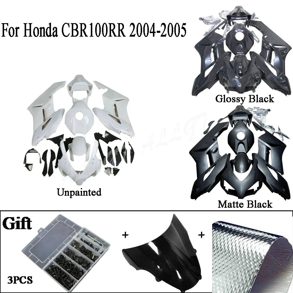 Motorcycle Injection Bodywork Fairing Kit for 2004 - 2005 Honda CBR 1000 RR 1000RR 04 -05 Gloss/Matt Black Unpainted