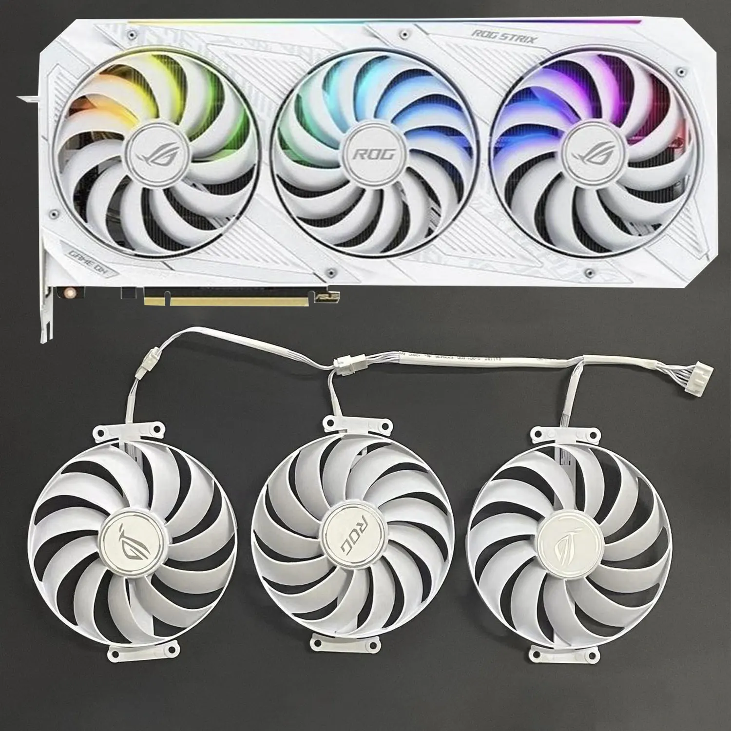 

New RTX 3070 3080 3090 GPU fan CF1010U12S 7PIN for ASUS ROG Strix RTX 3070 RTX 3080 RTX 3090 White OC version