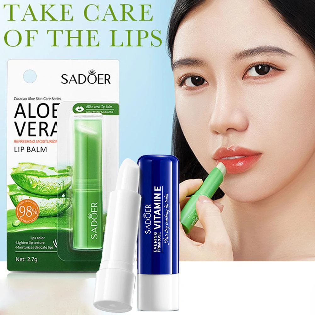 Aloe Vera Lipstick Long Lasting Moistourizing Lip Balm Natural Moisture Lipstick Care Makeup For Lip Daily Care
