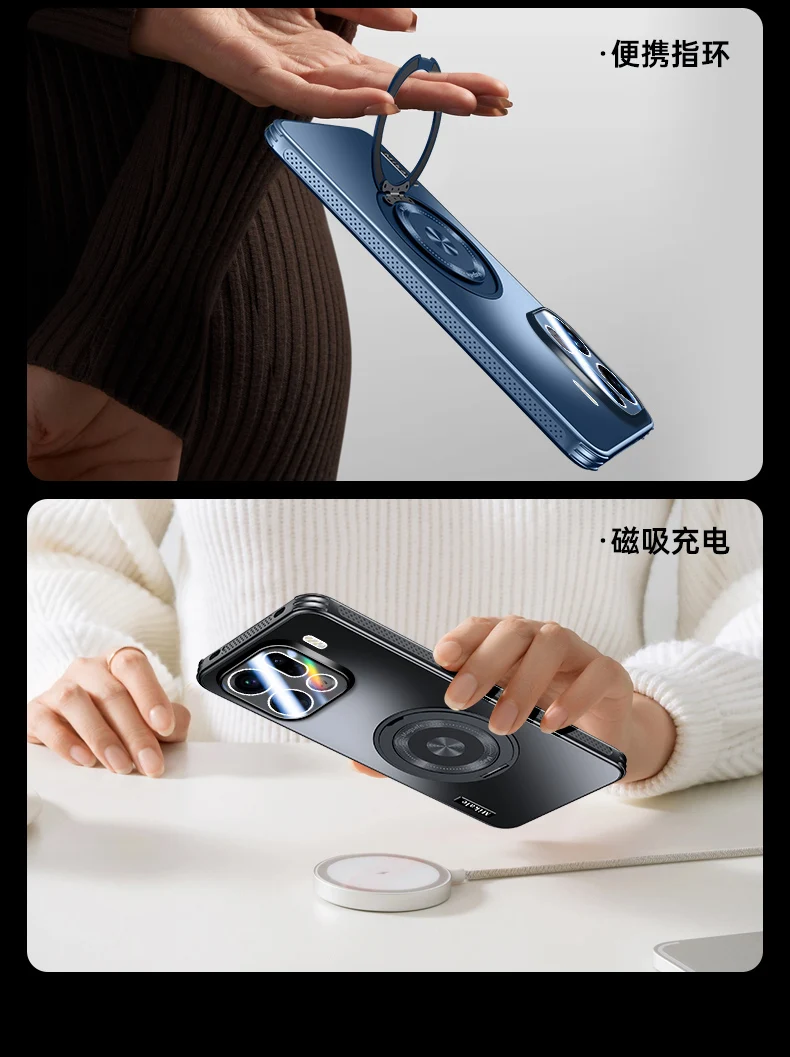 حافظة شحن لاسلكية Magsafe مغناطيسية لهاتف OPPO Find X9 Pro X 9 غطاء حامل حلقي مقاوم للصدمات لهاتف OPPO FindX9pro Shell