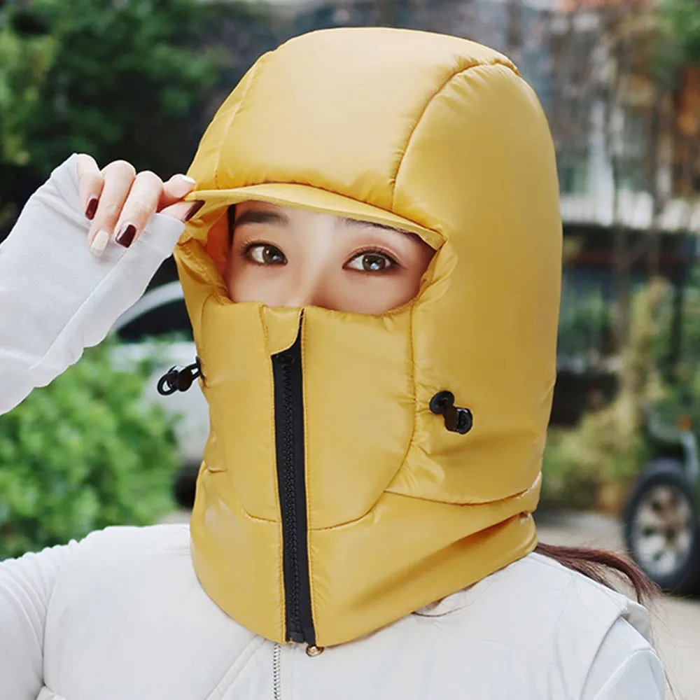 

Outdoors Cycling Bomber Hat Warm Integrated Face Ear Winter Cap Thick Windproof Lei Feng cap for Men Women