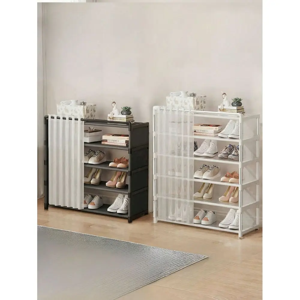 

MultiTier DustProof Shoe Rack, Storage Shelves With Curtain,23.62inch Wide,Holds Lots Of Shoes,Suitable For Entryway, Home, Ind