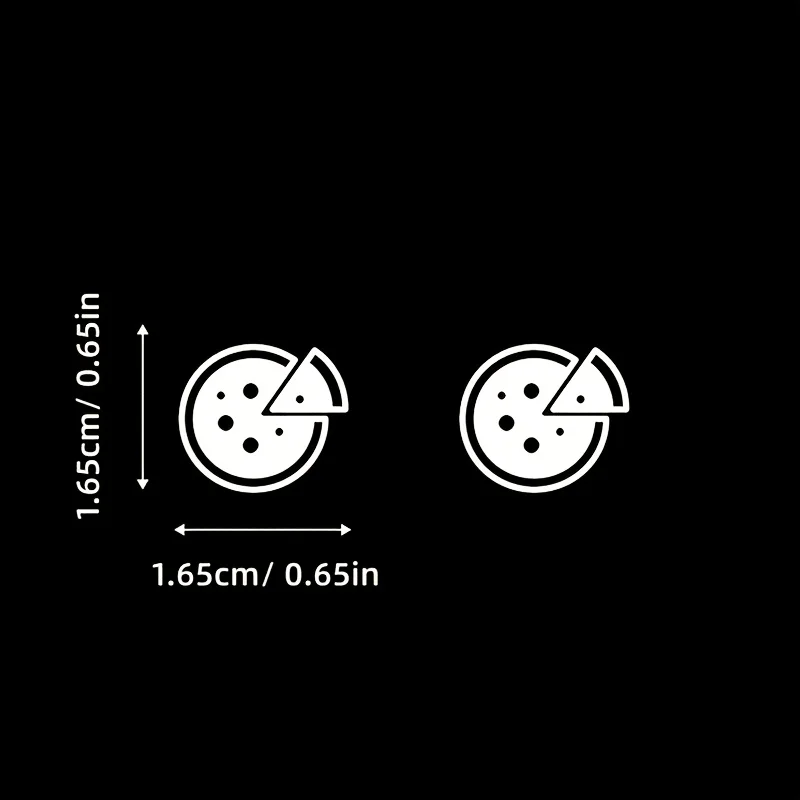 

9Pcs/Set Pizza Slice Vinyl Stickers, White Waterproof Decals for Car Button Motorcycle Decor