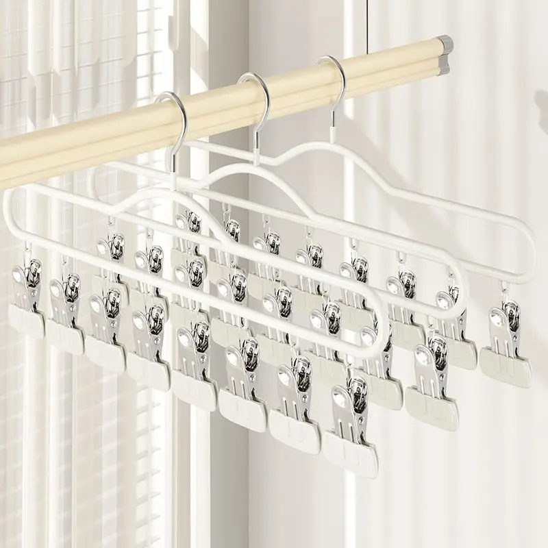 

Многофункциональная вешалка-сушилка для носков с зажимами, экономящая место, ветрозащитная, нескользящая, для белья и полотенец