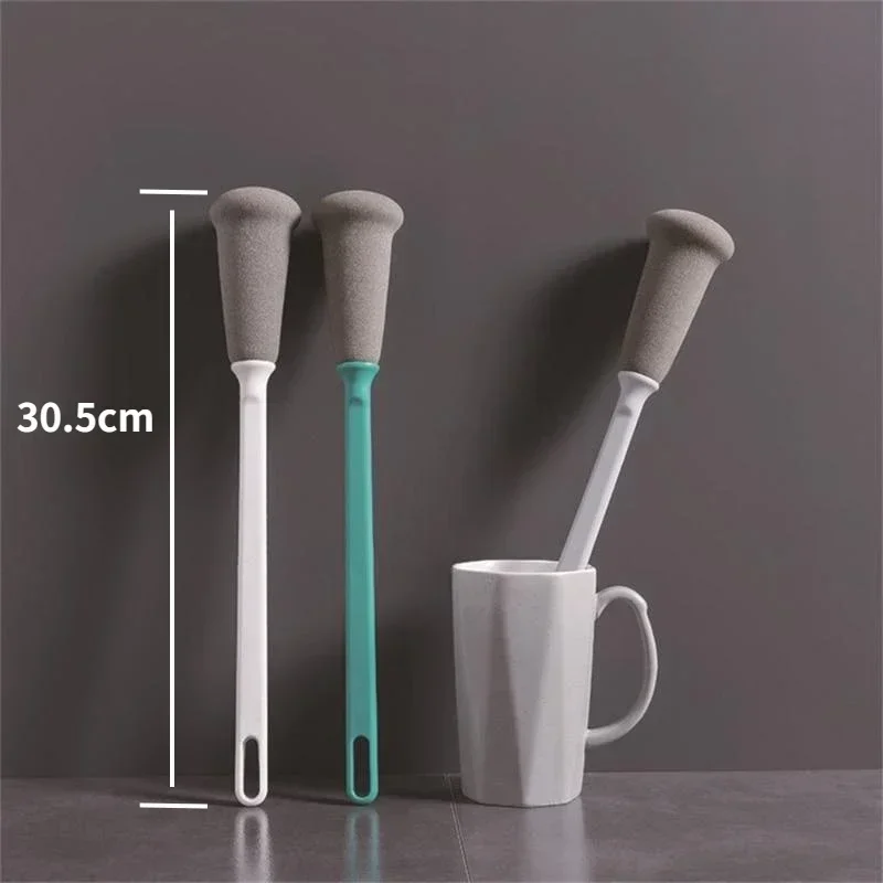 2PCS Long Handle Sponge Cup Brush Milk Bottle Wineglass Cups Clean Brush Tea Cup Thermos Bottle Brush Sponge Brush Cleaning Tool