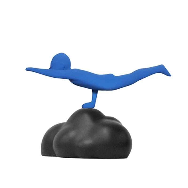 Man In The Clouds Sculpture Aesthetic Room Decor Character Resins Crafts Abstract Figure Statue Ornament Desk Decoration Artwork