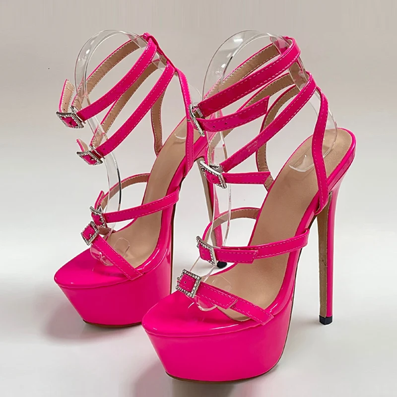 

Women Shoes Fashion Runway Style Sexy High Heels Platform Sandals for Women New Open Toe Crystal Stiletto Wedding Stripper Shoes