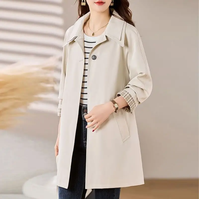 [With Lining] High-end Trench Coat Women's Medium and Long Models Spring and Autumn 2026 New Fashion Temperament Thin Coat Coat