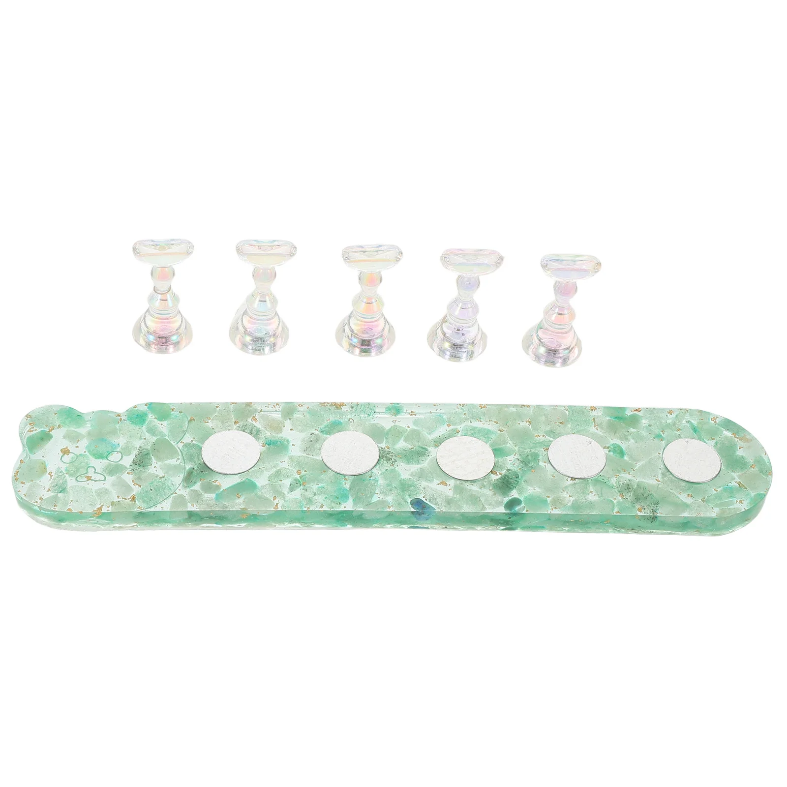 Groene Nail Art Praktijk Stand Druk op Nagels Houder DIY Schilderen Vingernagel Manicure Training Tool Thuis Salon Nagelpraktijk