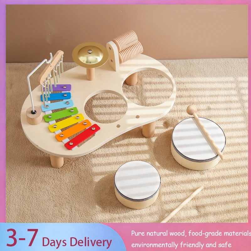 

Детские развивающие игрушки, деревянные эолианские колокольчики, детские музыкальные игрушки Монтессори, ксилофон, подарки на день рождения для новорожденных, музыкальные настольные игрушки