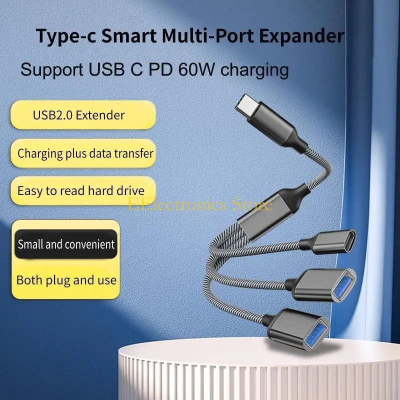 

B03C Type C Converter for Type C USB Devices Increase Connectivity, 60W Fast Charging