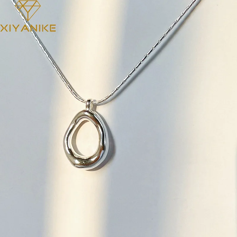 XIYANIKE Irregular Hollow Water Droplets Necklace For Women Girl Clavicle Choker Fashion Jewelry Friend Gift Party collier femme