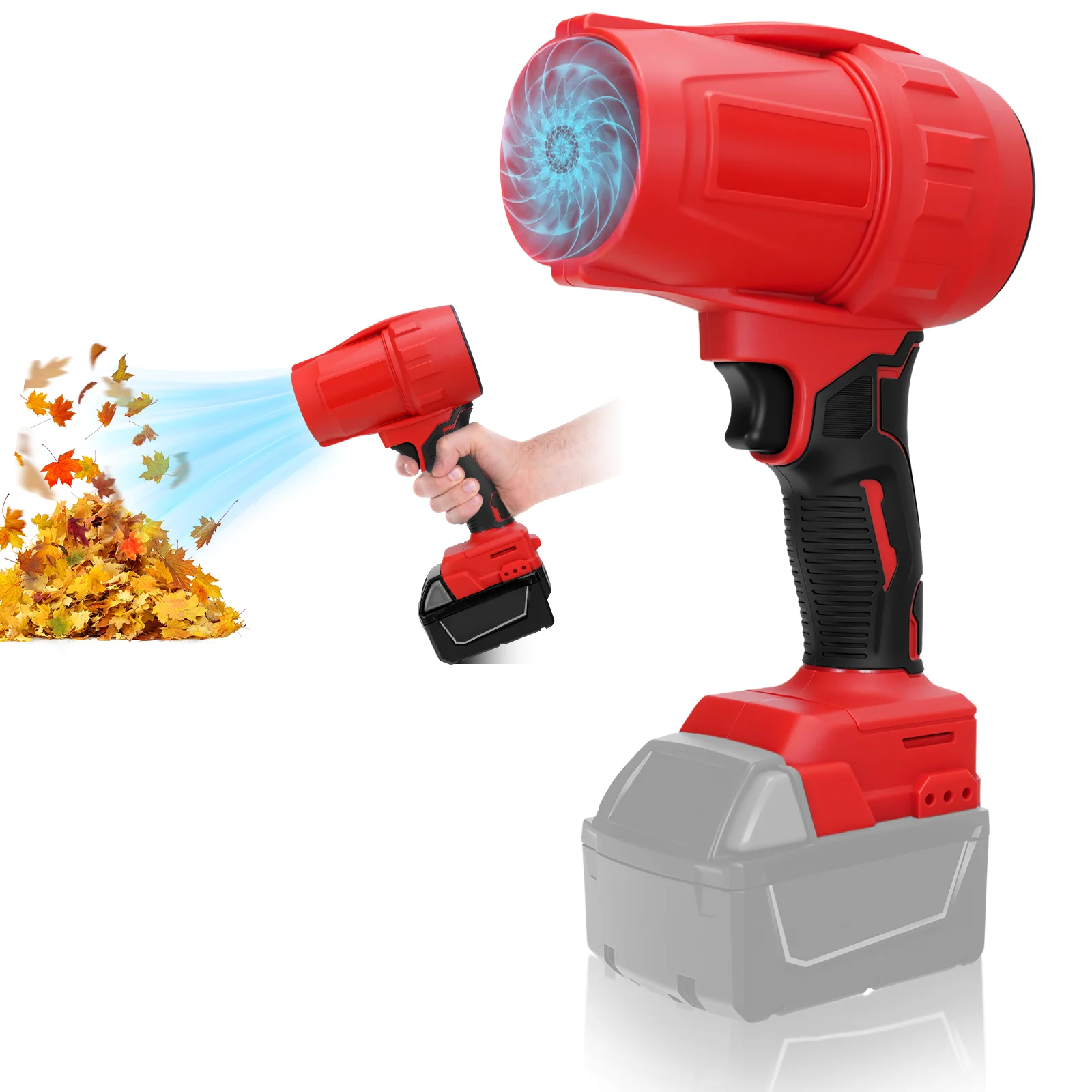 

Brushless Electric Air Blower 30000RPM Turbo Fan Cordless Handheld Leaf Blower Dust Blowing Tool for Milwaukee 18V Battery Pin