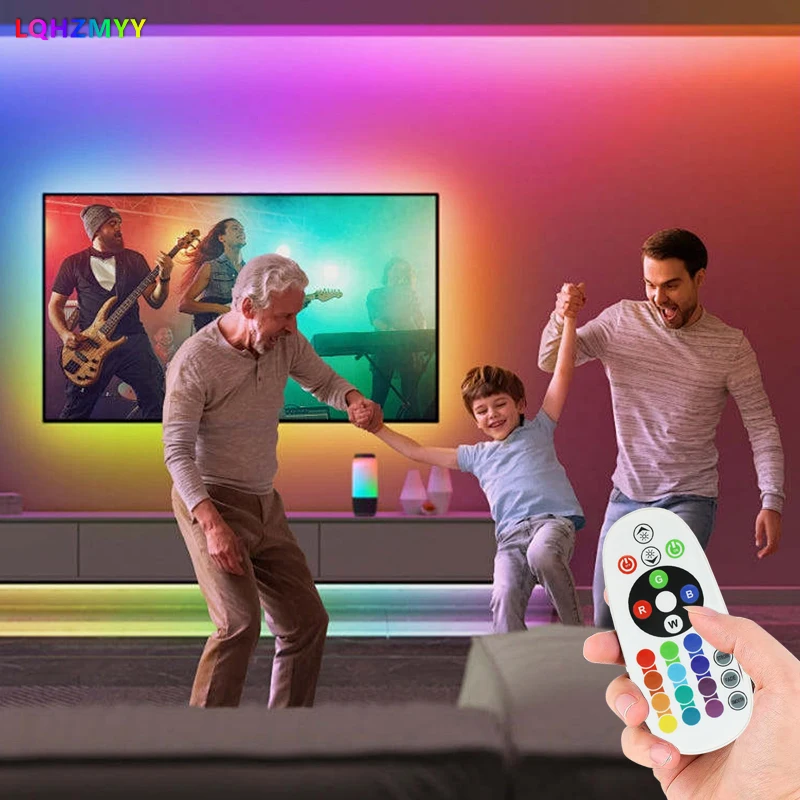 1 Rolle RGB-Farbwechsel-Neon-LED-Lichtstreifen, mit weißem 24-Tasten-Multifunktionscontroller, Bluetooth-Tonabnahmefunktion, App-Steuerung, geeignet für TV- und Computer-Hintergrundbeleuchtung, Gaming, Ferienhaus und S – Detail 8