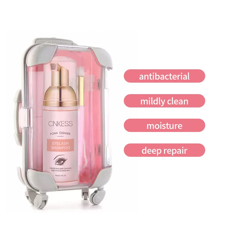 Wholesale CNKESS Gentle Foam Shampoo Soft Brush Prolong Lash Bath Cleanser Concentration Kit makeup and cleaning tools