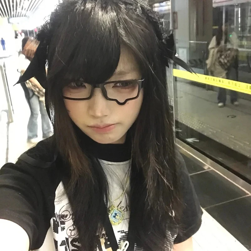 Anime Crying Dripping Tears Glasses Unisex Black Eyeglass Frame Retro Kawaii Fashion Halloween Carnival Accessories