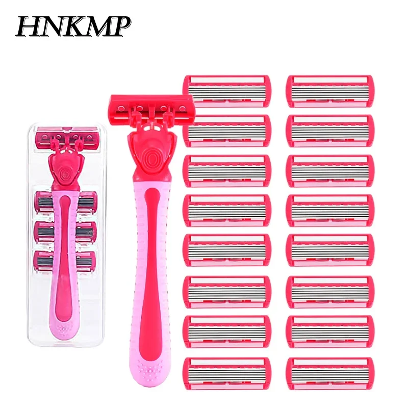 

Women Manual Safety Razor 6-Layer Stainless Steel Hair Removal Shaving Blades Replaceable Shaver Head