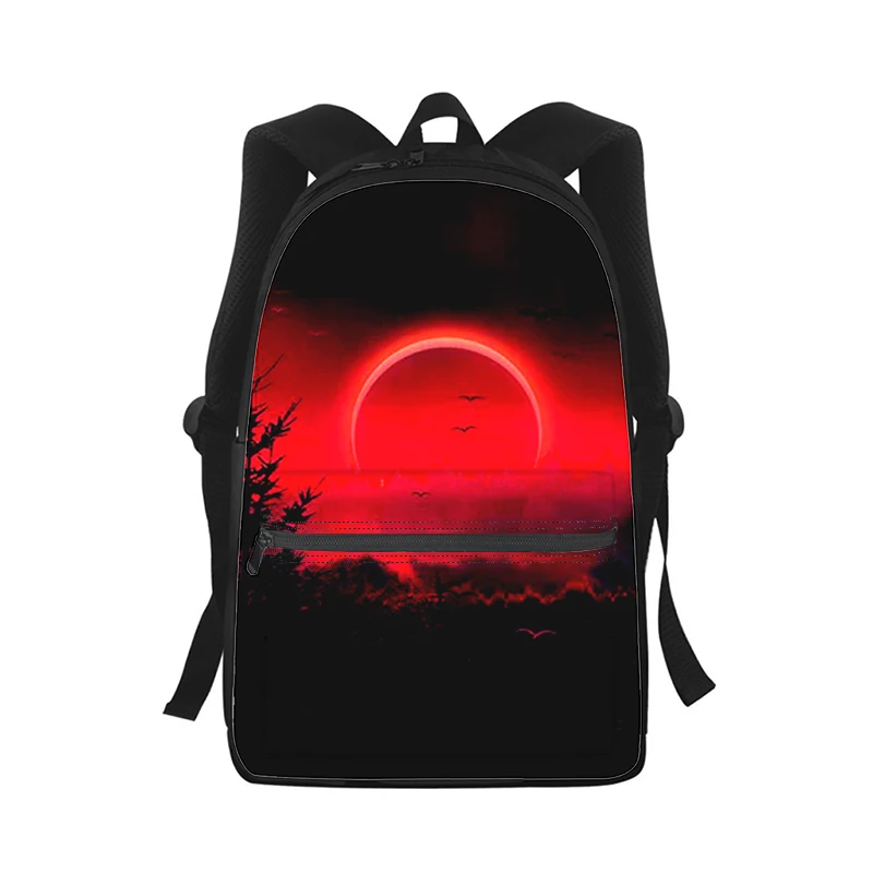 Art moon uomo donna zaino 3D Print Fashion Student School Bag zaino per Laptop borsa a tracolla da viaggio per bambini