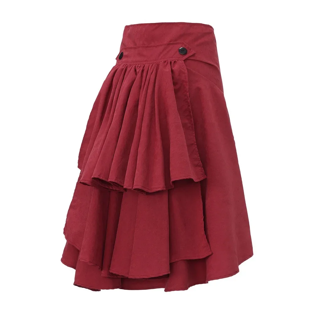 

Средневековая женская мини-юбка с высокой талией, высокая низкая открытая передняя регулируемая пиратская юбка, наряд на Хэллоуин, платье эпохи Возрождения