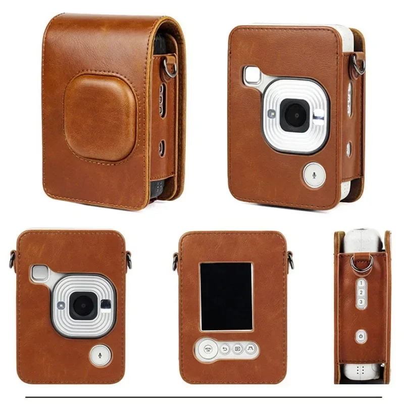 Retro PU Leather Case for FUJIFILM Instax Mini Liplay Hybird Instant Film Camera Carrying Compact Shoulder Bag Mini LiPlay Cover