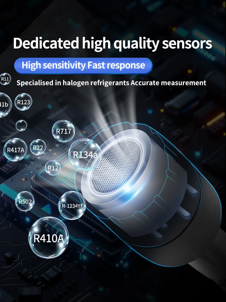 Aikesi FLA-BDT20 Detector de vazamento de refrigerante Freon Detector de vazamento R454B R454b Analisadores de gás refrigerante