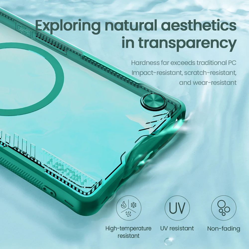 حافظة Nillkin لهاتف سامسونج جالاكسي S25 Ultra Magsafe Iceblade Prop شحن لاسلكي مغناطيسي غطاء أسود لهاتف جالاكسي S25 Ultra