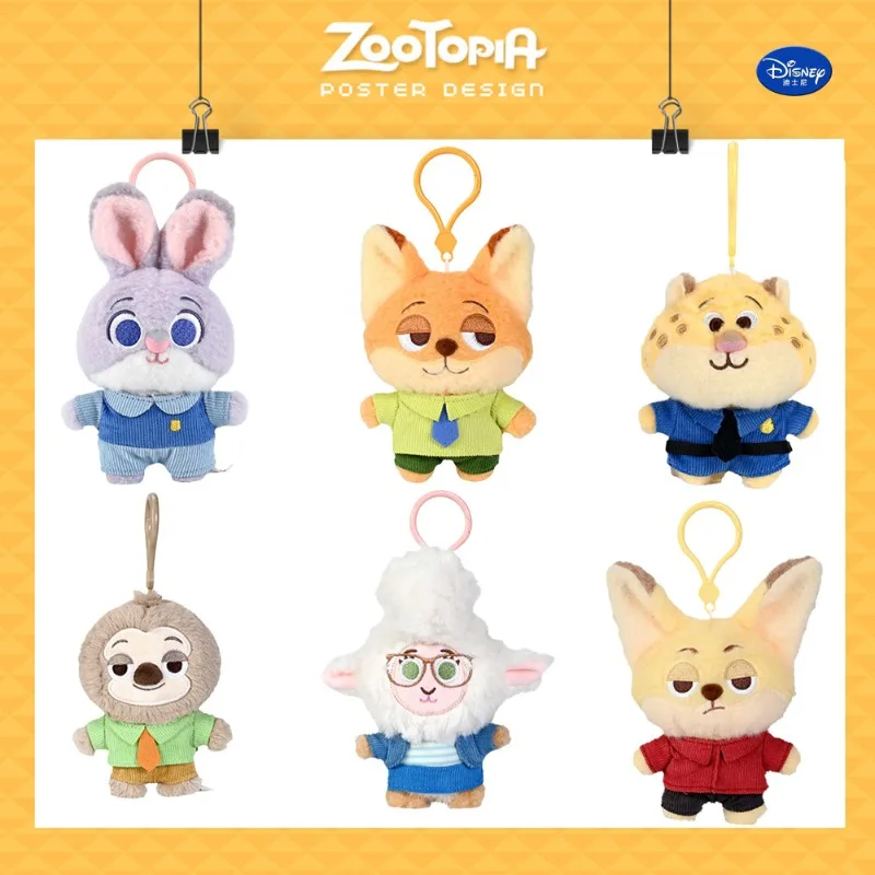 Kawaii Disney Zootopia Nick Wilde Judy Hopps Plush Keychain Pendant Cartoon New Plush Doll Backpack Pendant Couple Pendant Gift