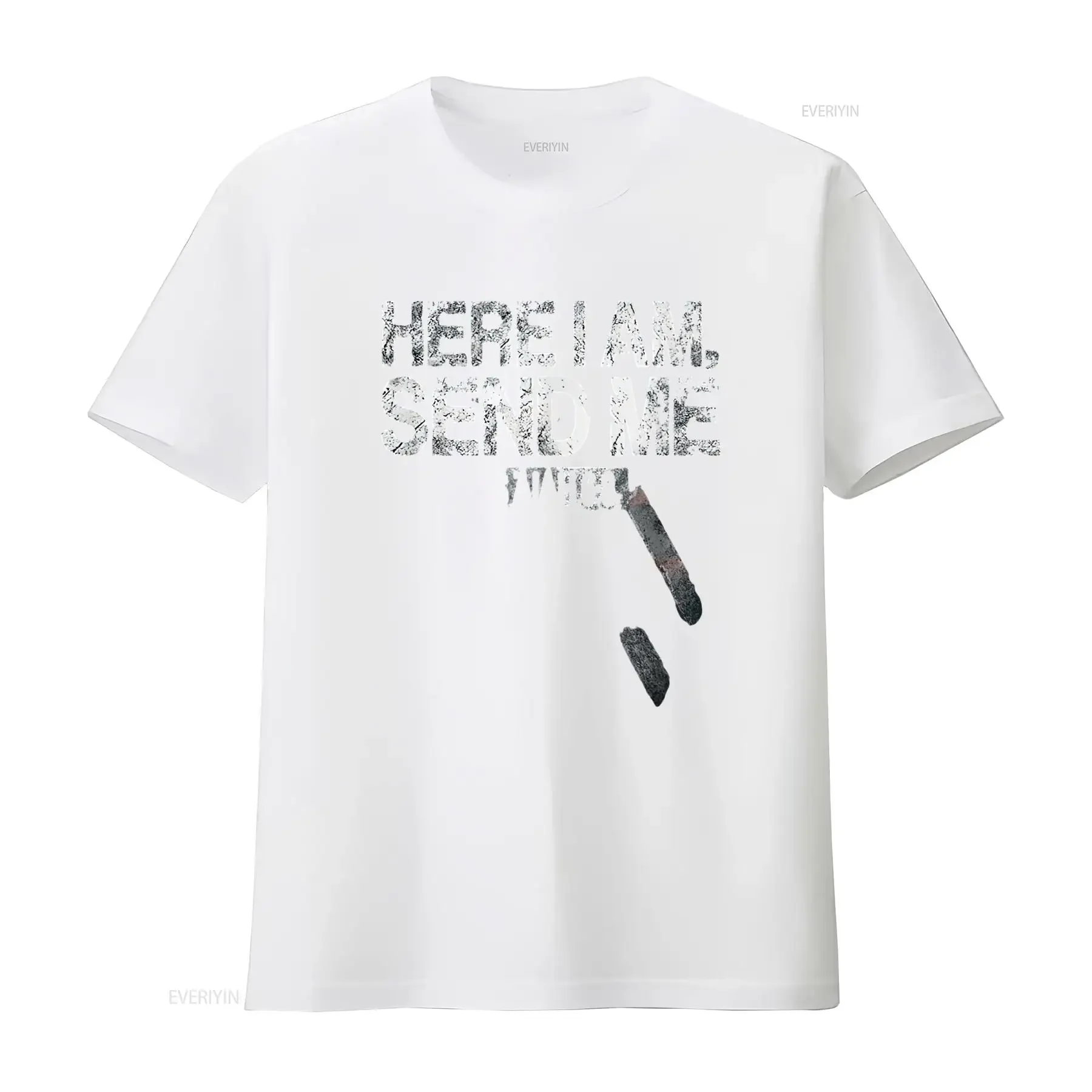 Womens Here I Am Send Me American Flag Cross Isaiah 6 8 Bible Verse T Shirt Black 2XL vintage Washed Slightly Soft homme Unisex view 4