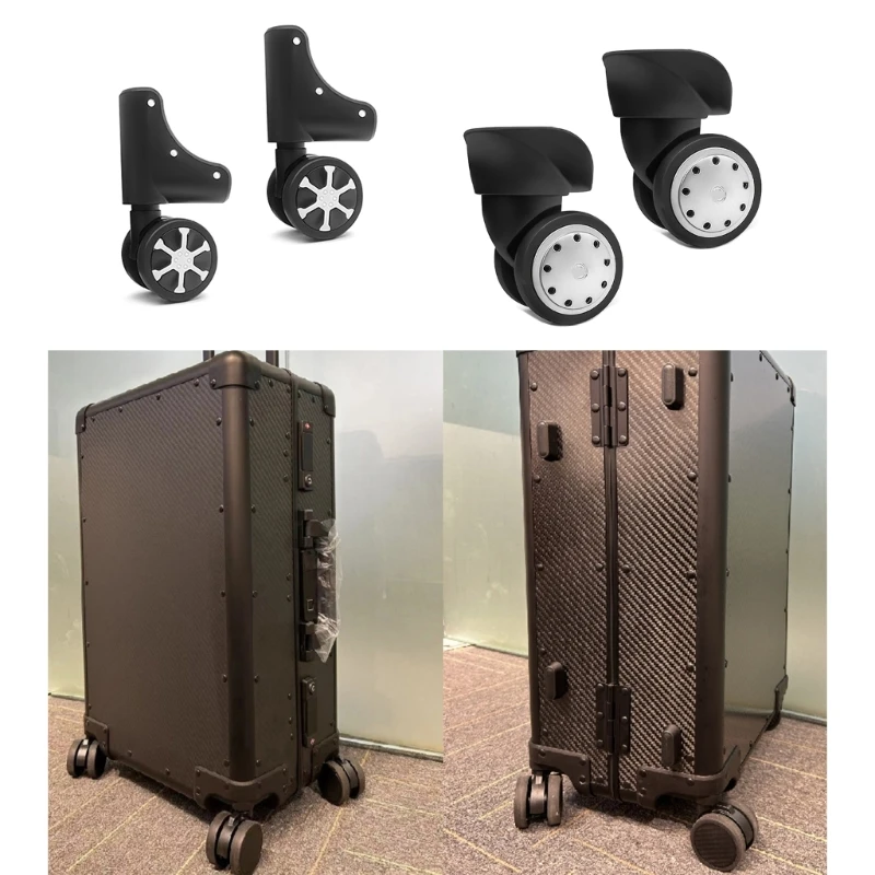 2024 New 1 Pair Trolley Caster Suitcase Replacement Parts Luggage Box Wheels 360 Degree Spinner Repairing Heavy Duty Wheels