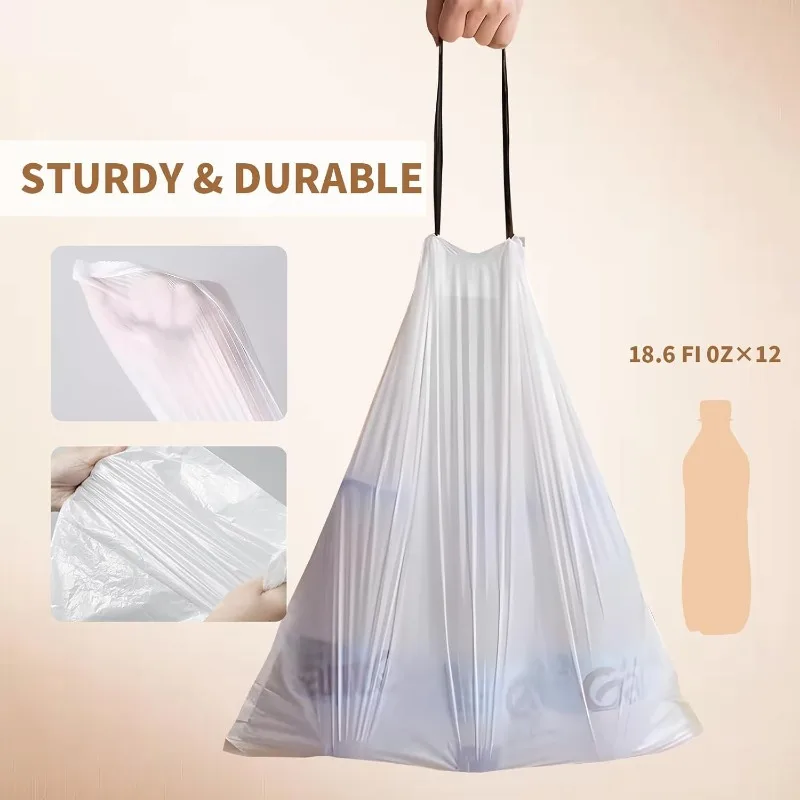 100/200 قطعة من أكياس القمامة برباط سميك، كيس قمامة صغير غير معطر، بطانات سلة المهملات المنفصلة لمطبخ مرحاض الحمام #5