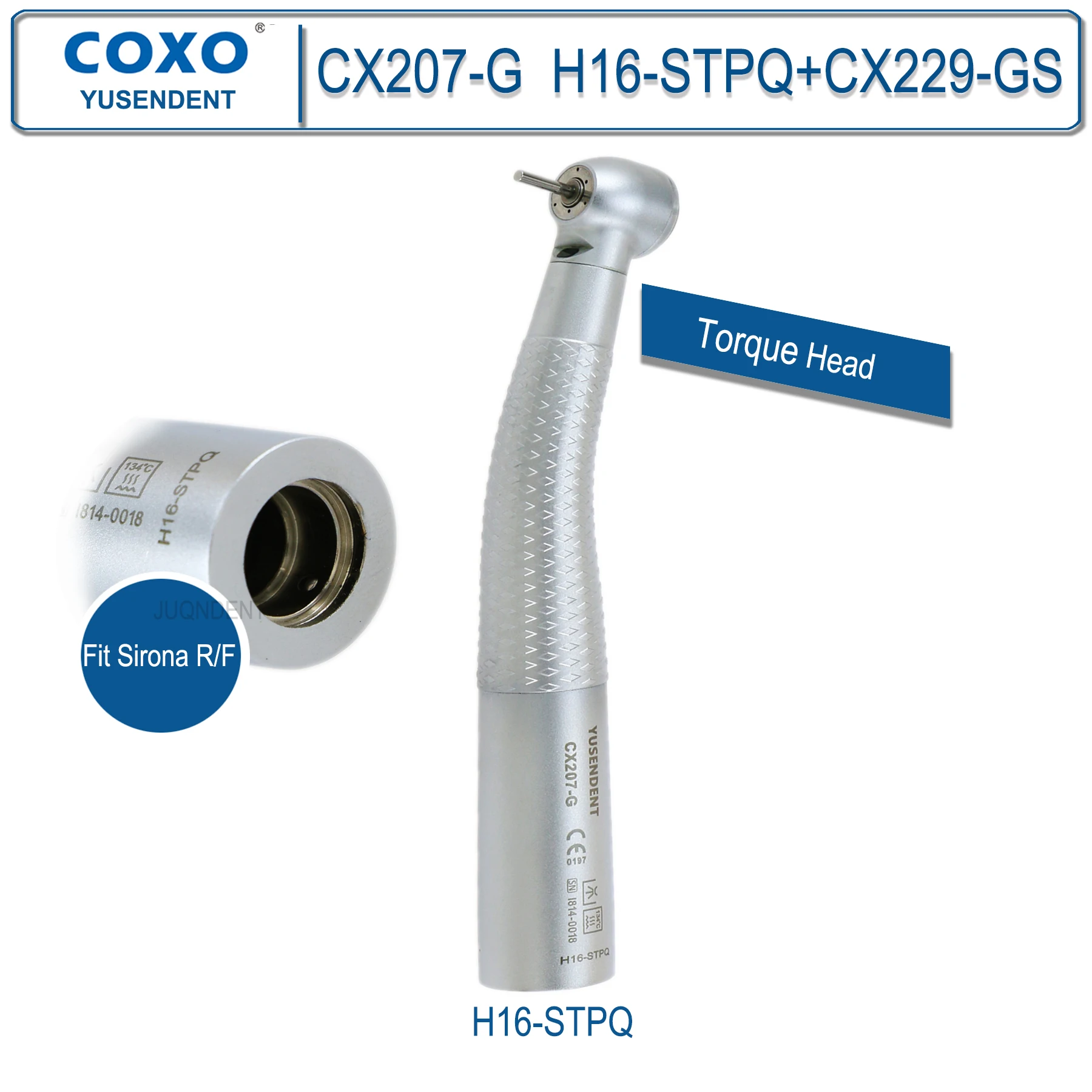 COXO YUSENDENT High Speed Dental Handpiece With LED Light Fiber Optic Dental Turbine 6 holes fit KAVO NSK Sirona WH CX207-G image 3