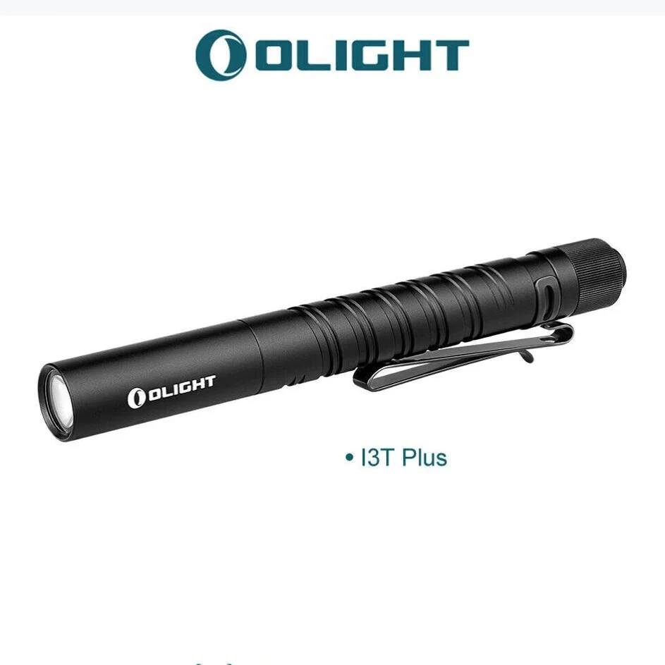 Olight I3T PLUS Slim Tiny Light Pocket Keychain Mini Torch LED Portable EDC Flashlight 250 Lumens with 2 AAA Batteries