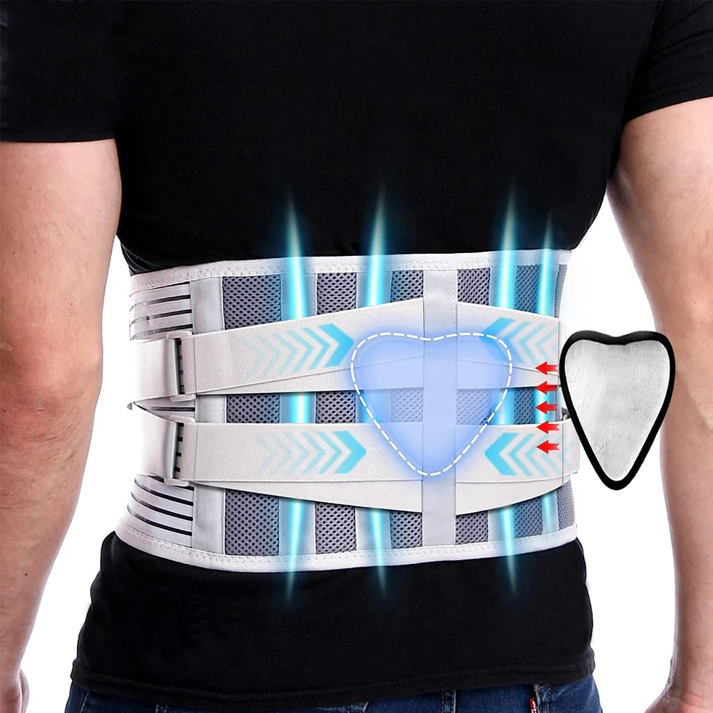 

Lower Back Brace with 6 Stays Anti-skid Orthopedic Lumbar Support Breathable Waist Support Belt for Gym Pain Relief